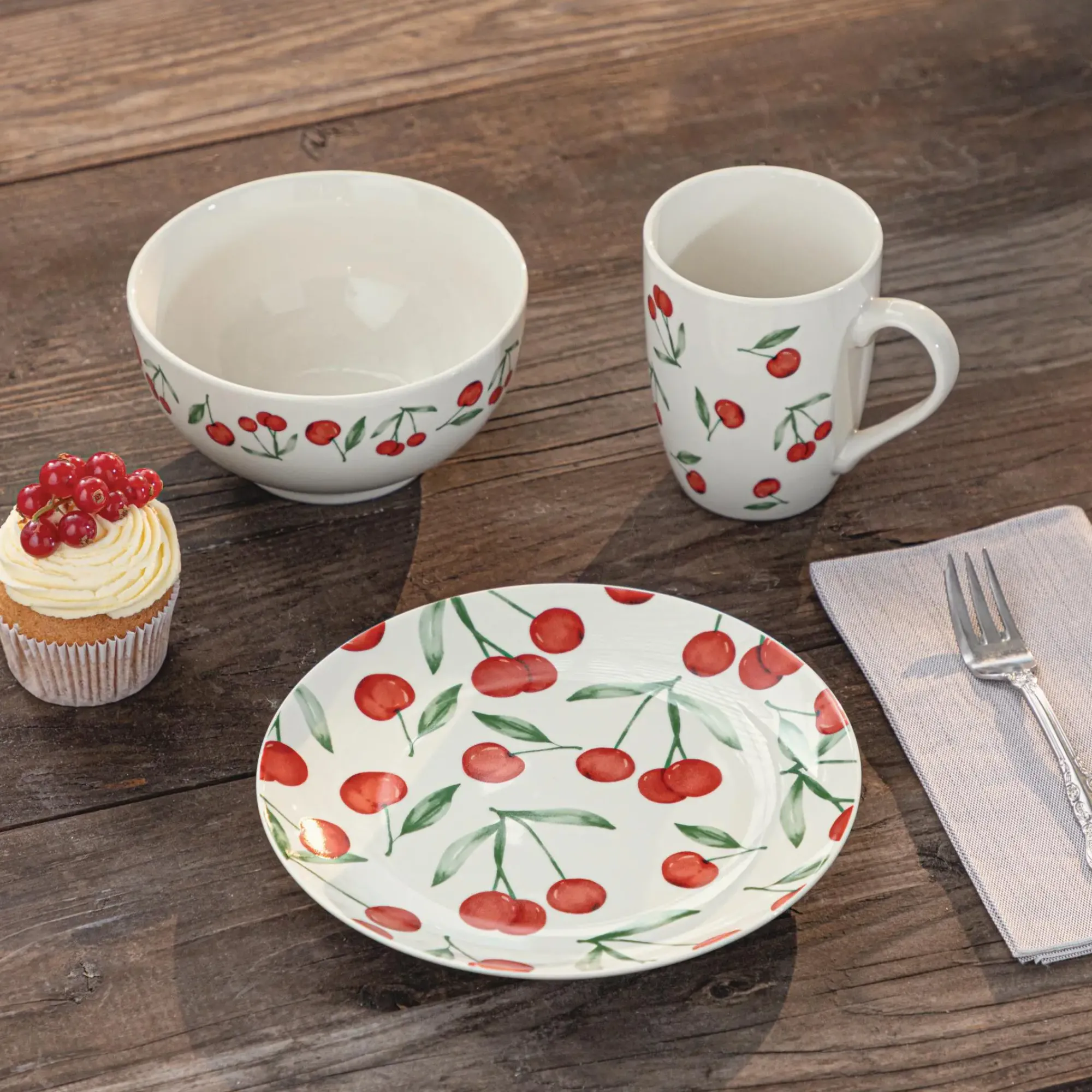 Geschirr|Küche|Frank Handels GmbH & Co. KG Kaffeebecher "Kirschgenuss", 2er Set
