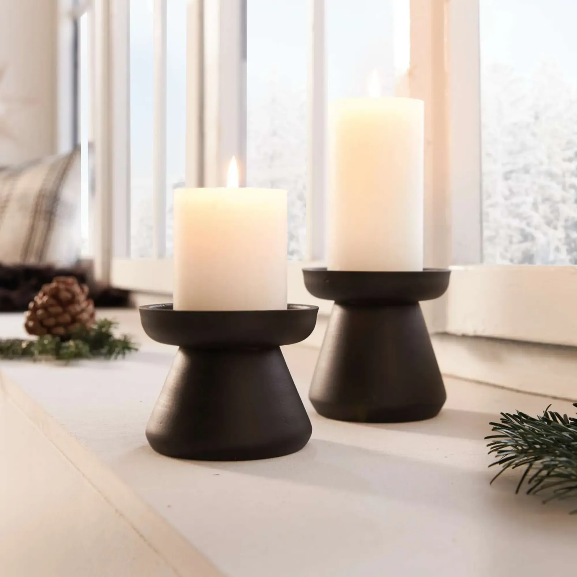 Kerzenhalter|Weihnachtslichter|Frank Handels GmbH & Co. KG Kerzenhalter "Black", 2er Set