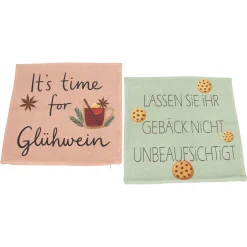 Home&Living - Weihnachten|Home&Living - Textilien|Frank Handels GmbH & Co. KG Kissenhülle "Glühwein & Cookies", 2er Set