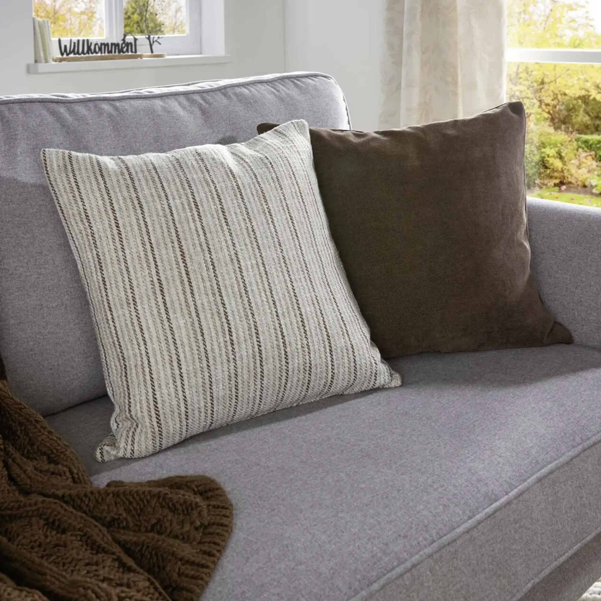 Herbstliche Kissen & Kissenhüllen|Kissenhüllen|Frank Handels GmbH & Co. KG Kissenhülle "Webstreifen"