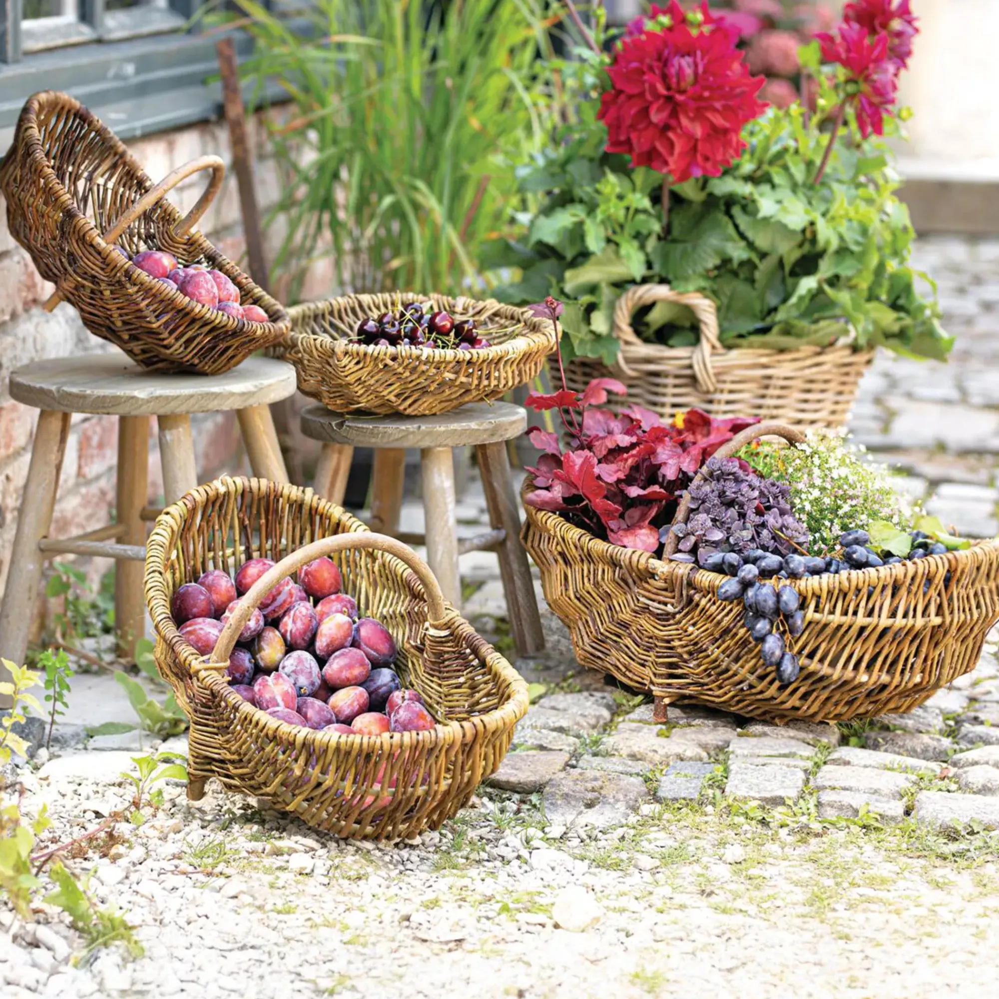 Herbstgarten|Bügelkörbe|Frank Handels GmbH & Co. KG Korb "Holzbügel", groß