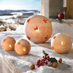 Weihnachtliche Dekokugeln|Weihnachtliche Gartendeko|Frank Handels GmbH & Co. KG Kugel "Sterne", klein, 2er Set
