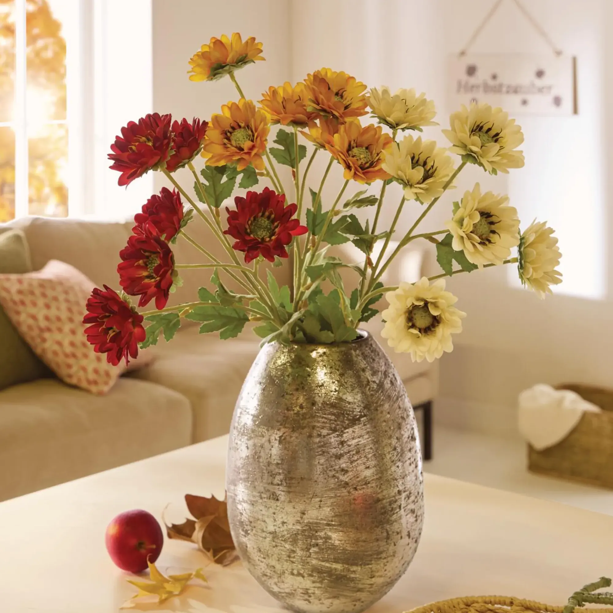 Kunstpflanzen|Frank Handels GmbH & Co. KG Kunstblume "Chrysantheme", 3er Set