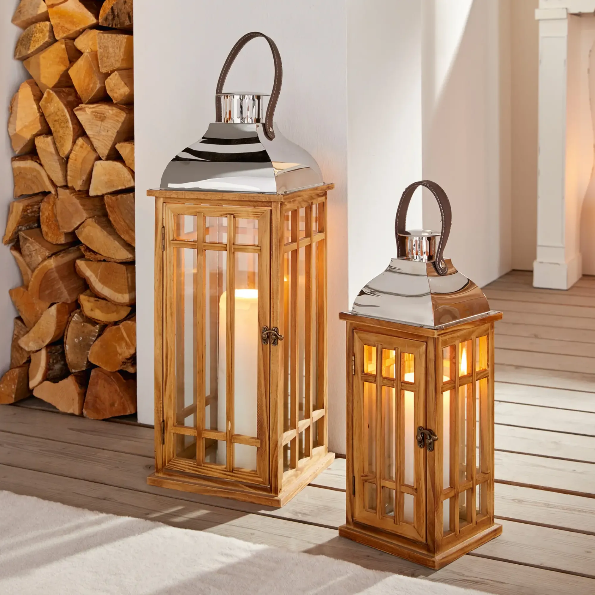 Laternen|Weihnachtslichter|Frank Handels GmbH & Co. KG Laterne "Wood"