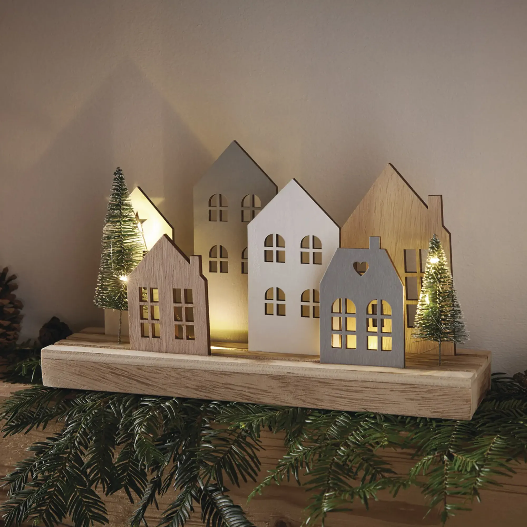 Weihnachtliche Led-Deko|Frank Handels GmbH & Co. KG LED-Board "Häuser"