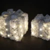 Weihnachtliche Led-Deko|Frank Handels GmbH & Co. KG LED-Geschenk "Silberglimmer", 2er Set