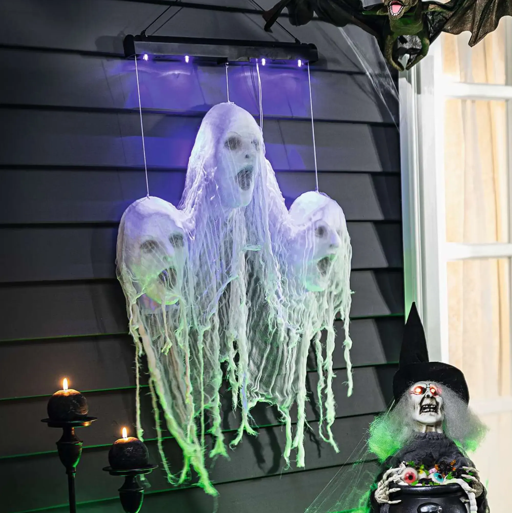 Herbstliche Led-Leuchtdeko|Frank Handels GmbH & Co. KG LED-Hänger "Spooky Faces"