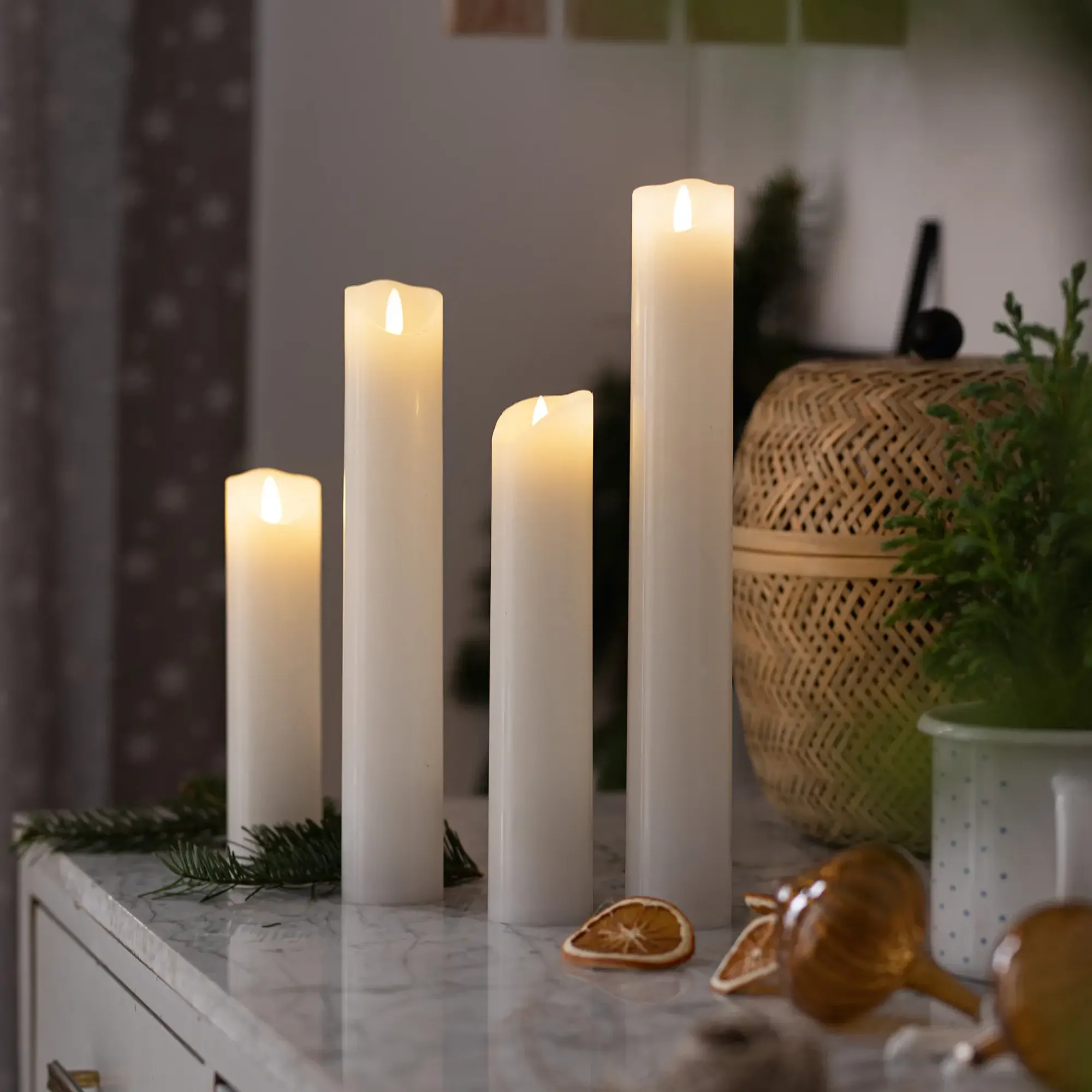 Kerzen & Led-Kerzen|Zubehör Für Adventskränze|Frank Handels GmbH & Co. KG LED-Kerze "Elegance", 4er Set