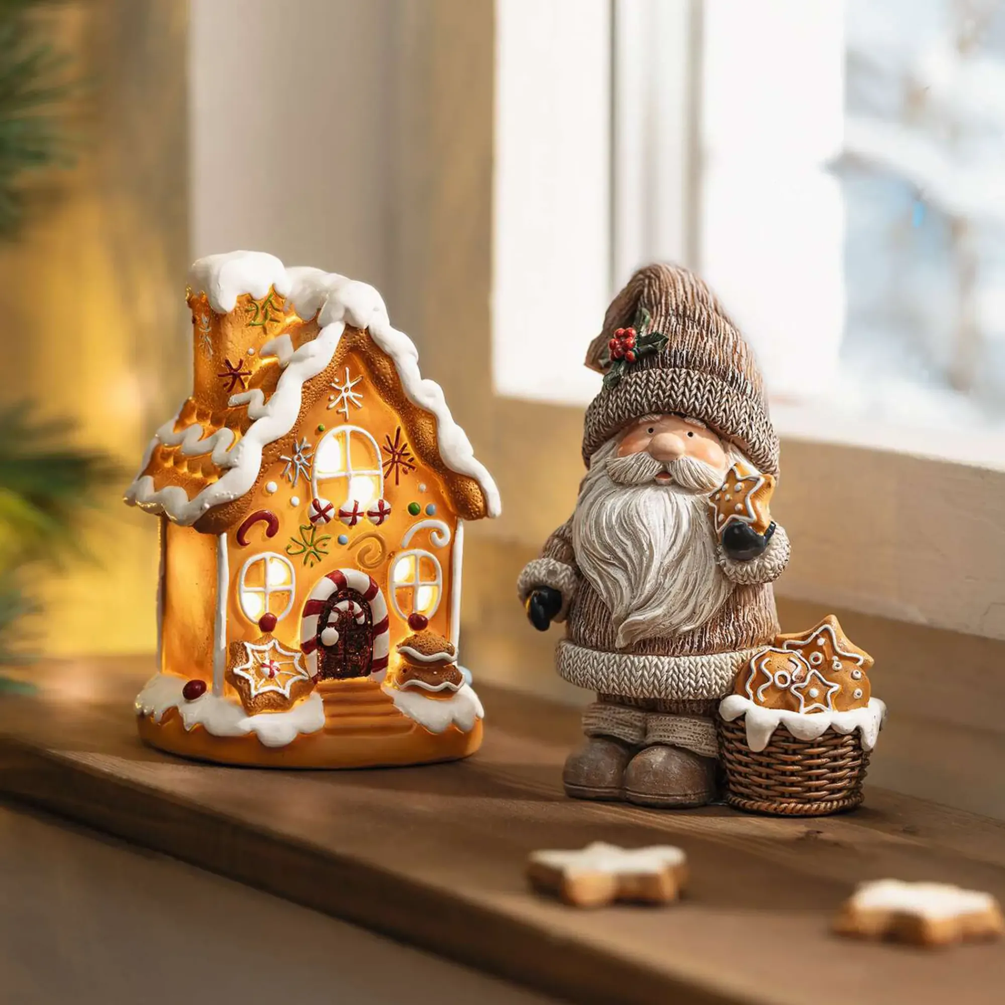 Weihnachtliche Dekofiguren|Frank Handels GmbH & Co. KG LED-Lebkuchenhaus "Sweet"