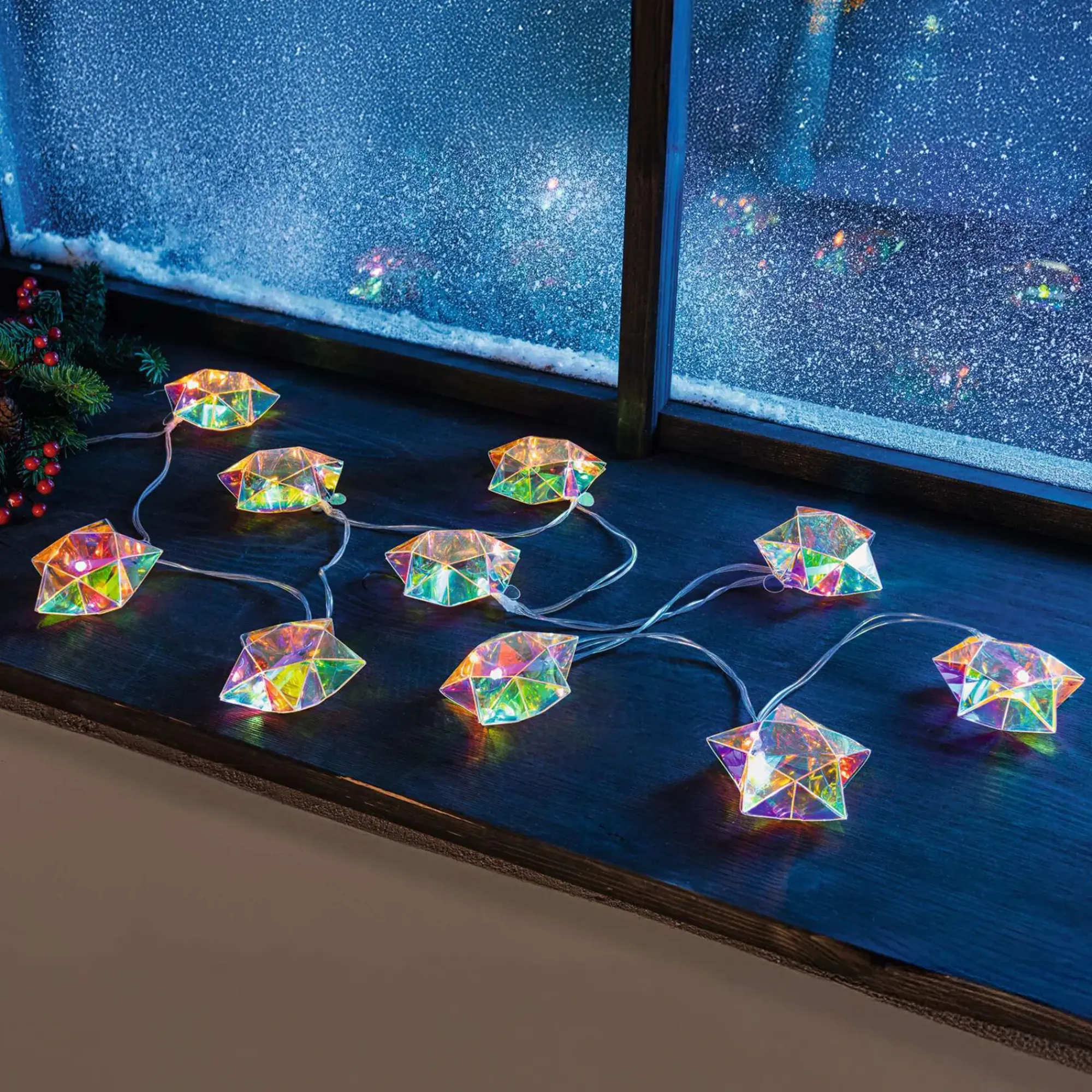 Weihnachtliche Led-Lichterketten|Frank Handels GmbH & Co. KG LED-Lichterkette "Rainbow-Stars"