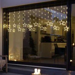 Weihnachtliche Led-Lichterketten|Weihnachtliche Led-Leuchthänger|Frank Handels GmbH & Co. KG LED-Lichtervorhang "Sterne"