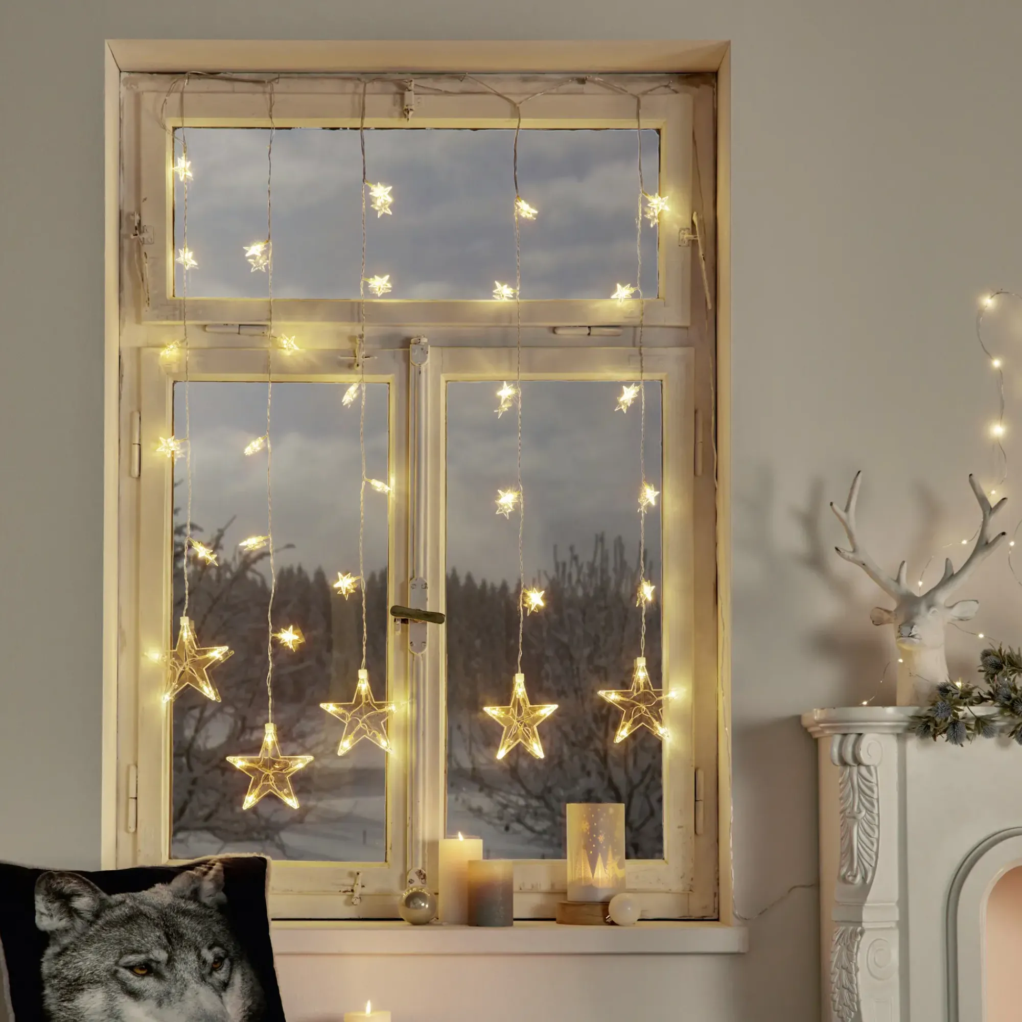 Weihnachtliche Led-Lichterketten|Frank Handels GmbH & Co. KG LED-Lichtervorhang "Sternenregen"