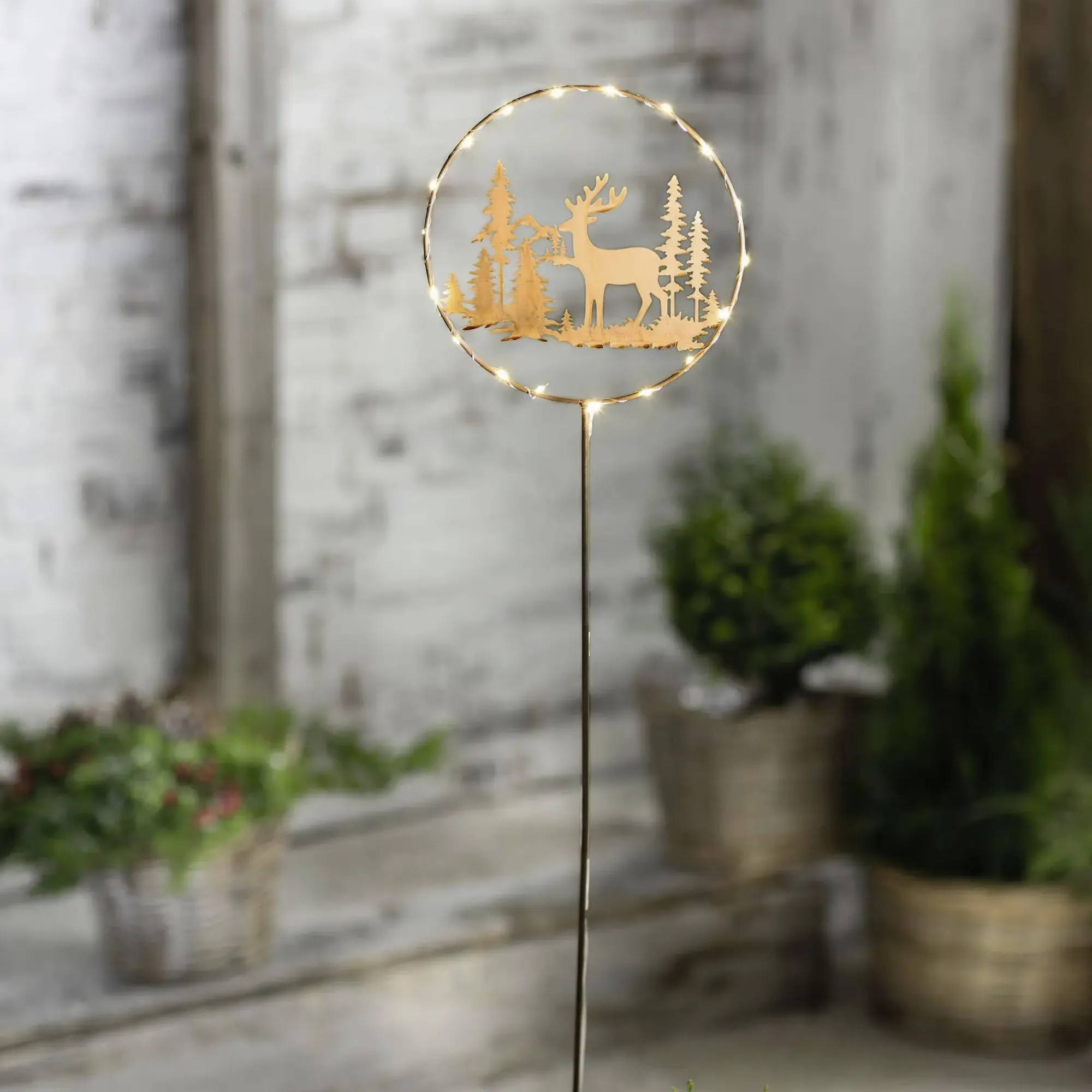 Gartenbeleuchtung|Weihnachtliche Streuer & Stecker|Frank Handels GmbH & Co. KG LED-Stecker "Rentier im Wald"