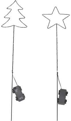 Gartenbeleuchtung|Weihnachtliche Streuer & Stecker|Frank Handels GmbH & Co. KG LED-Stecker "Tanne & Stern", 2er Set