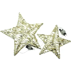 Weihnachtliche Led-Deko|Gartenbeleuchtung|Frank Handels GmbH & Co. KG LED-Stern "Golden", 2er Set