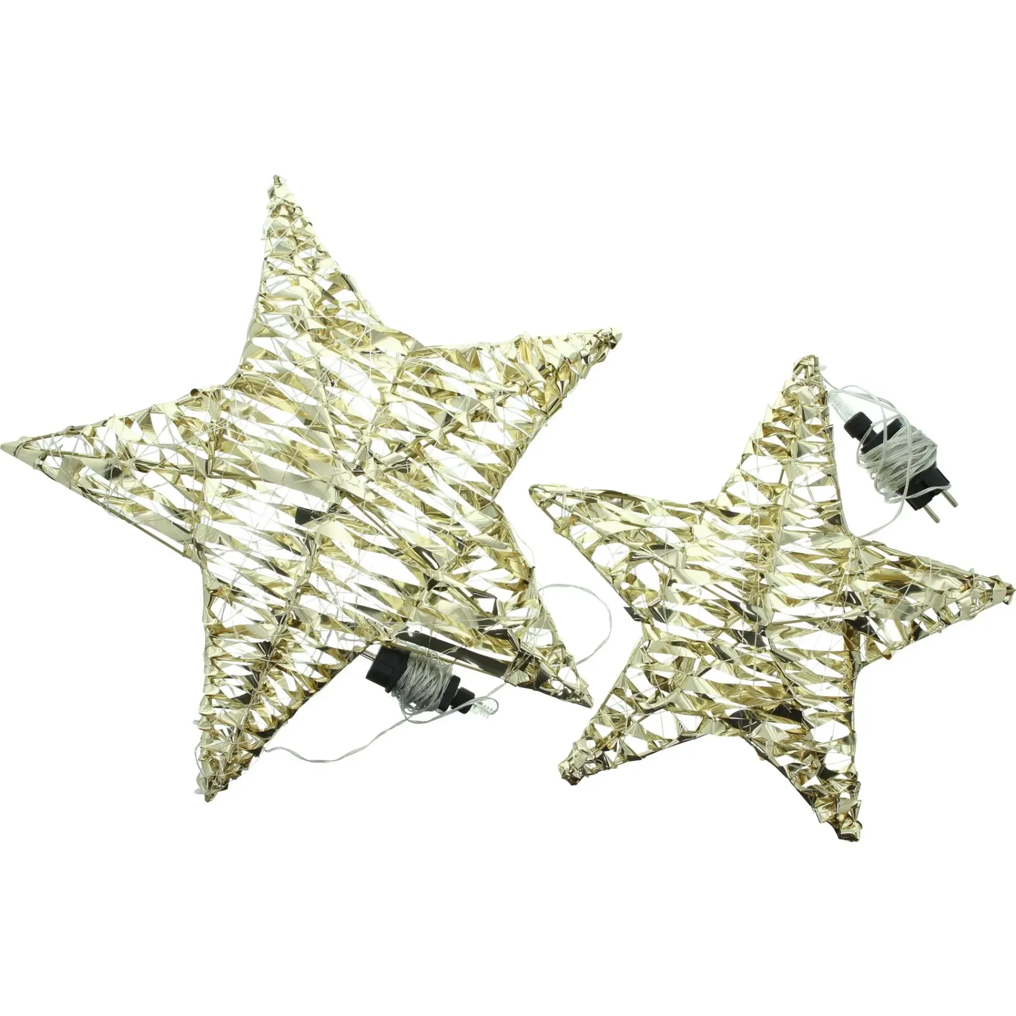 Weihnachtliche Led-Deko|Gartenbeleuchtung|Frank Handels GmbH & Co. KG LED-Stern "Golden", 2er Set