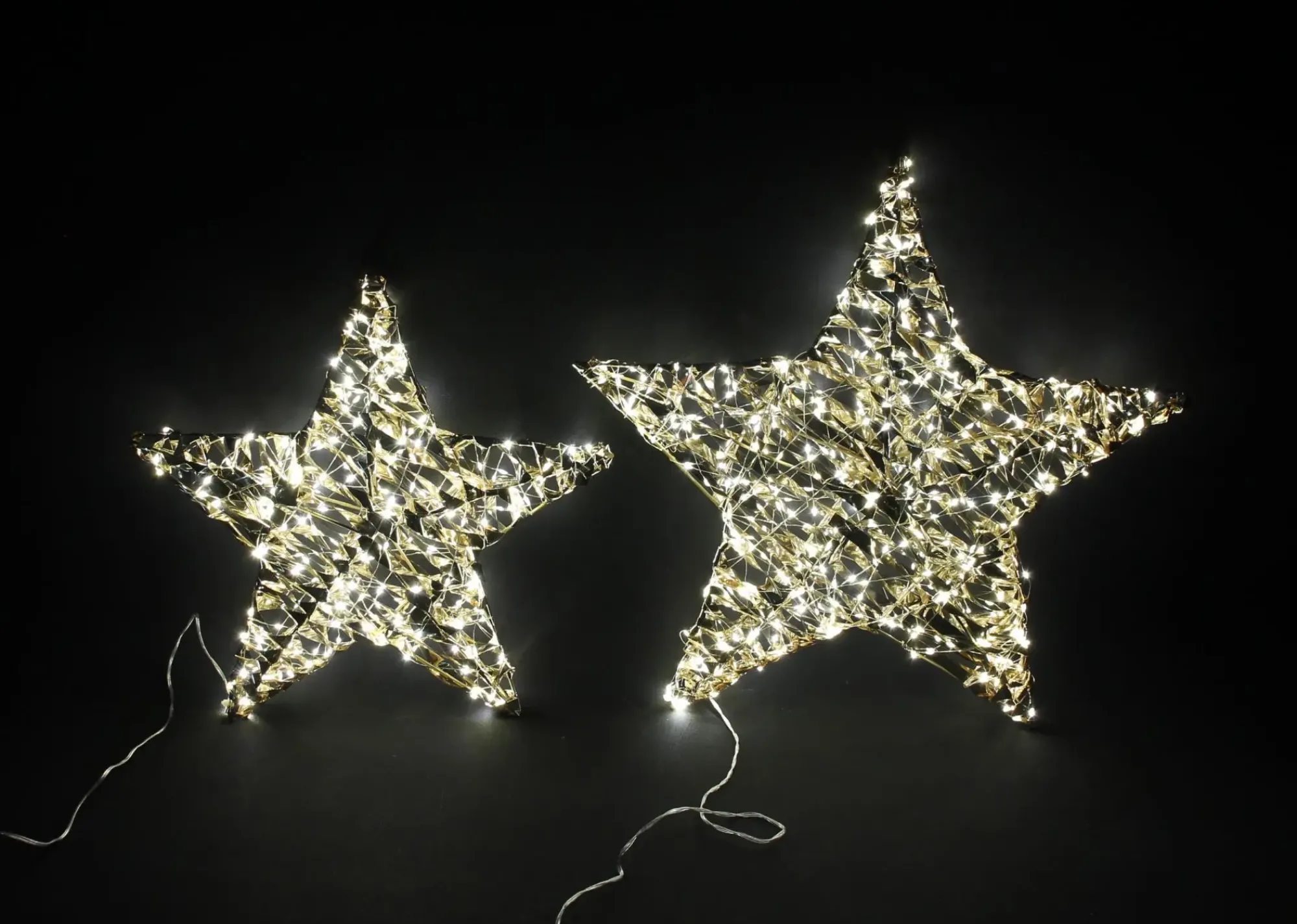 Weihnachtliche Led-Deko|Gartenbeleuchtung|Frank Handels GmbH & Co. KG LED-Stern "Golden", 2er Set