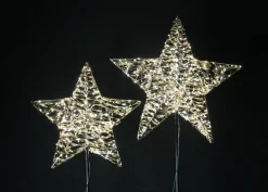 Weihnachtliche Led-Deko|Gartenbeleuchtung|Frank Handels GmbH & Co. KG LED-Stern "Goldstar", 2er Set