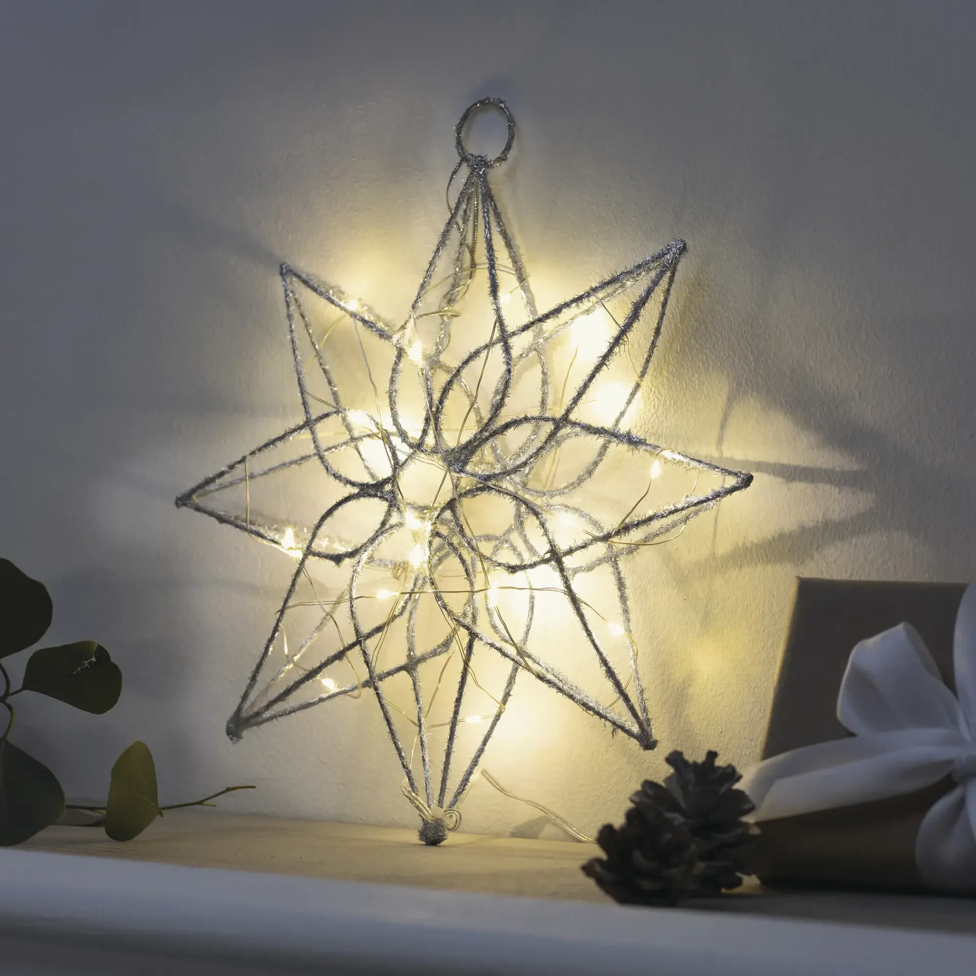 Weihnachtliche Led-Deko|Sterne|Frank Handels GmbH & Co. KG LED-Stern "Silver"