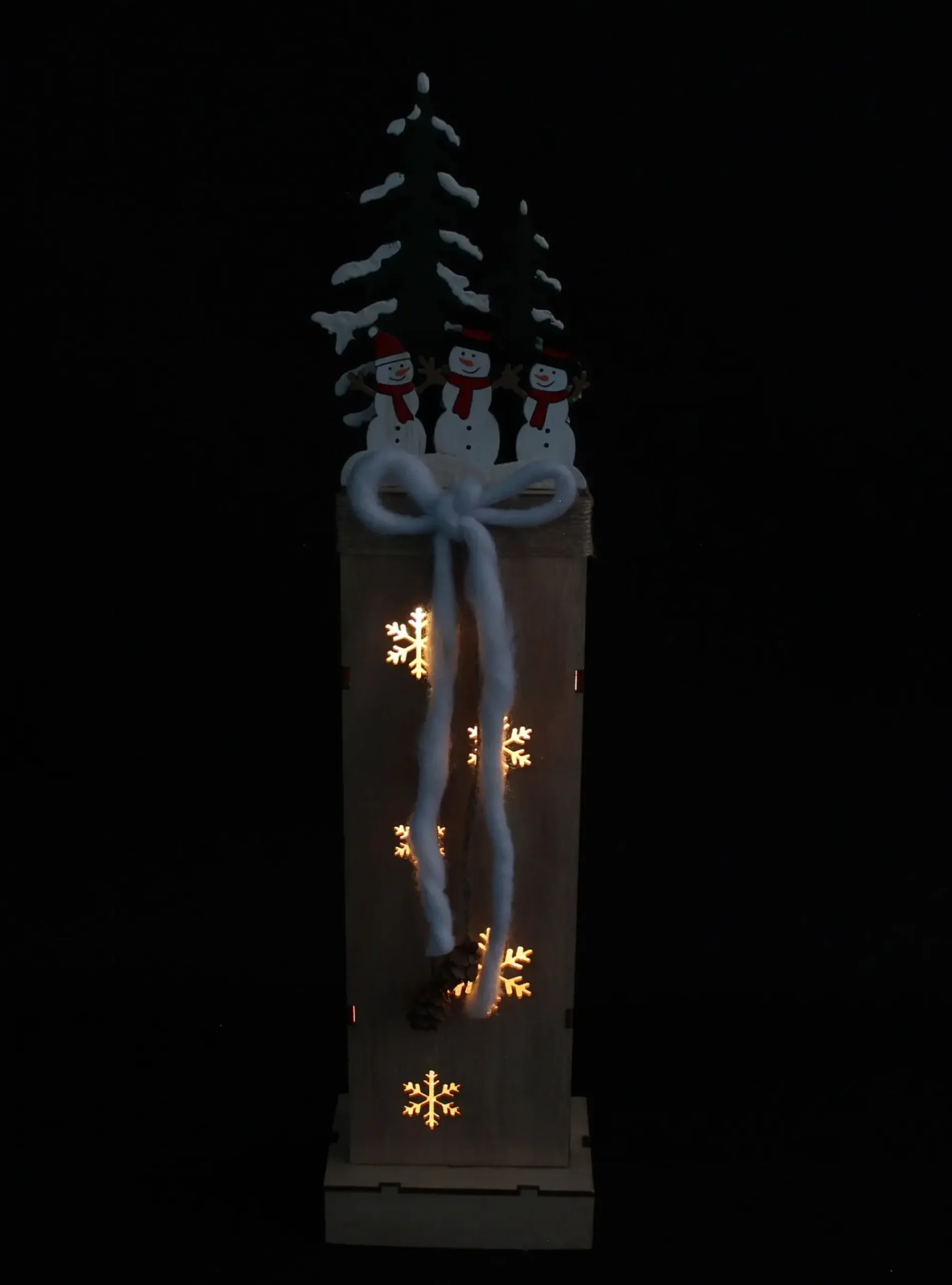 Dekosäulen|Weihnachtliche Led-Deko|Frank Handels GmbH & Co. KG LED-Säule "Schneemänner im Wald"