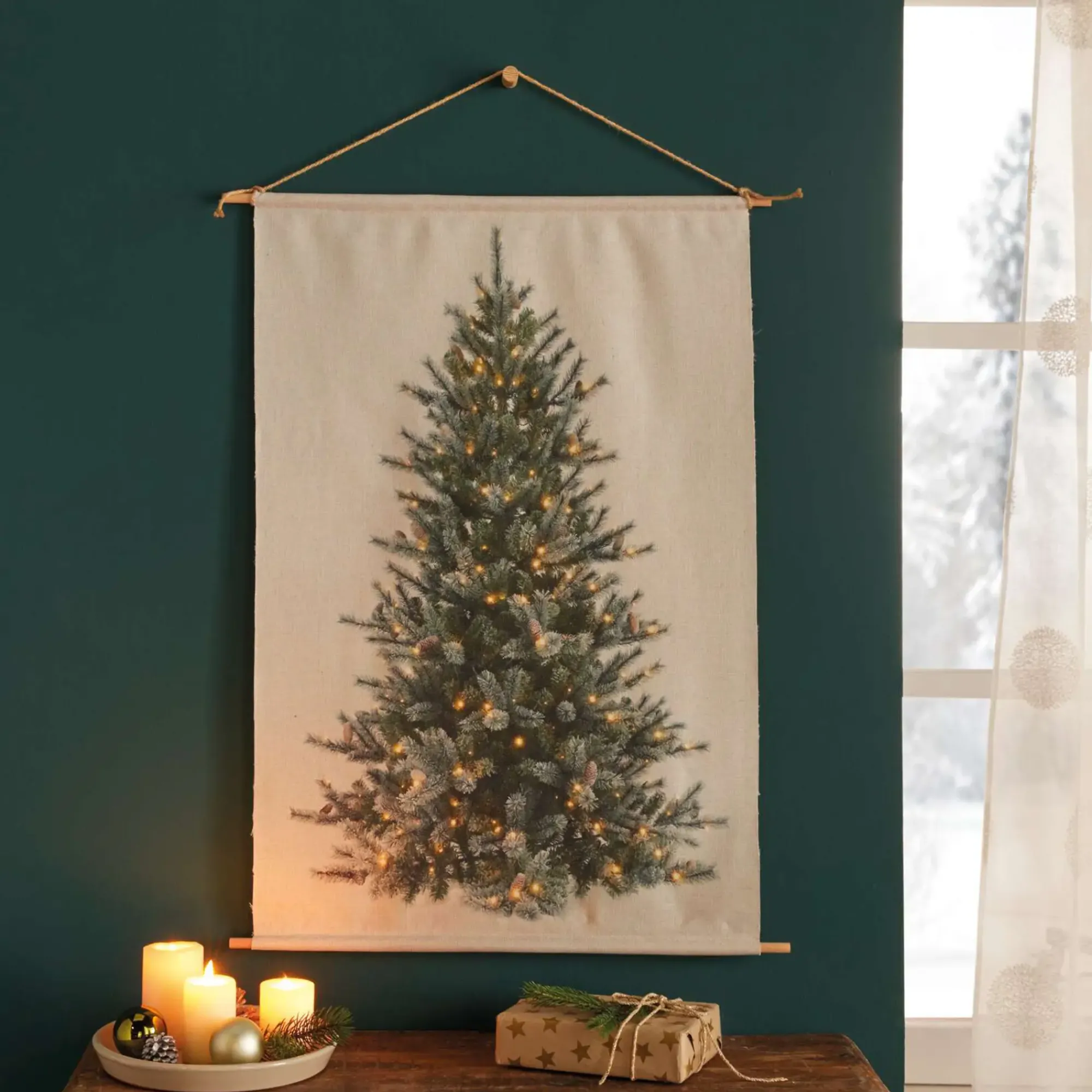 Weihnachtliche Wanddeko|Weihnachtliche Led-Leuchthänger|Frank Handels GmbH & Co. KG LED-Wanddeko "Christbaum"