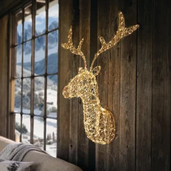 Chalet & Hütte|Wanddeko|Frank Handels GmbH & Co. KG LED-Wanddeko "Hirschkopf"