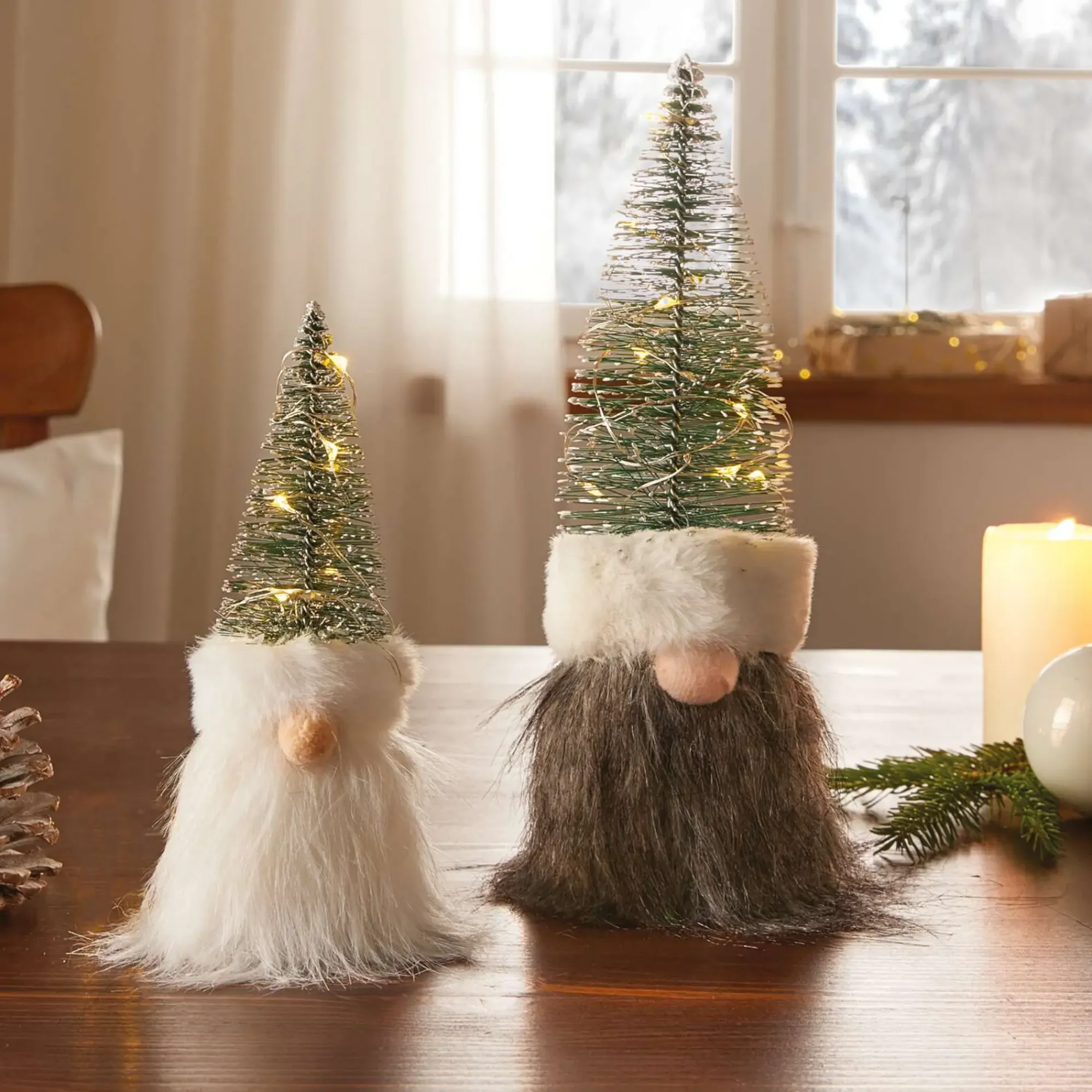 Weihnachtliche Dekofiguren|Tannenbäume|Frank Handels GmbH & Co. KG LED-Wichtel "Tanne", 2er Set