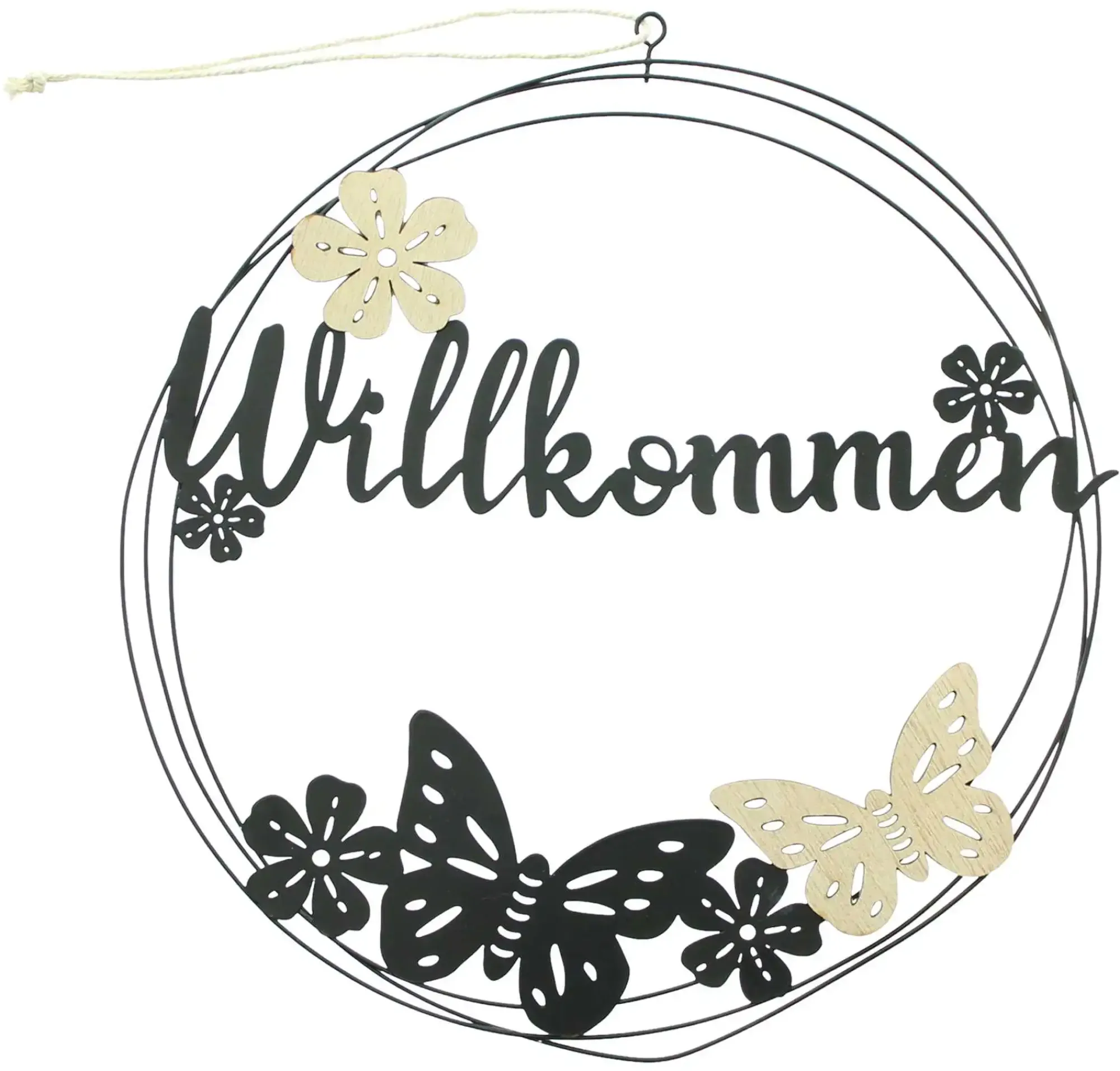 Dekohänger|Frank Handels GmbH & Co. KG Metallring "Willkommen"