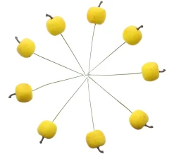 Herbstliche Streuer & Stecker|Zubehör Für Adventskränze|Frank Handels GmbH & Co. KG Mini-Apfel "Gelb", 24er Set