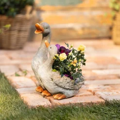 Pflanztöpfe|Gartenfiguren|Frank Handels GmbH & Co. KG Pflanzer "Gänsepaar"