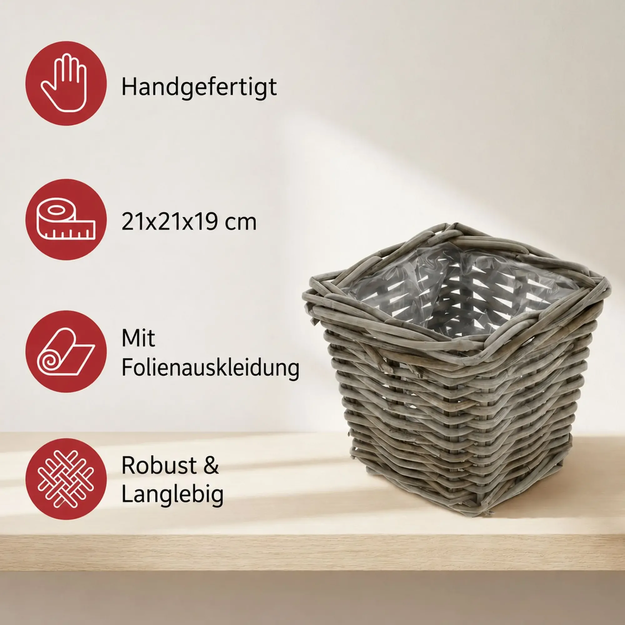 Herbstgarten|Pflanzkörbe|Frank Handels GmbH & Co. KG Pflanzer "Rattan", klein