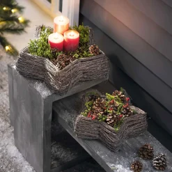 Weihnachtliche Pflanzer|Sterne|Frank Handels GmbH & Co. KG Pflanzer "Reisigstern", 2er Set