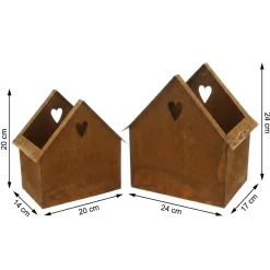 Herbstgarten|Pflanztöpfe|Frank Handels GmbH & Co. KG Pflanzer "Rost-Haus", 2er Set