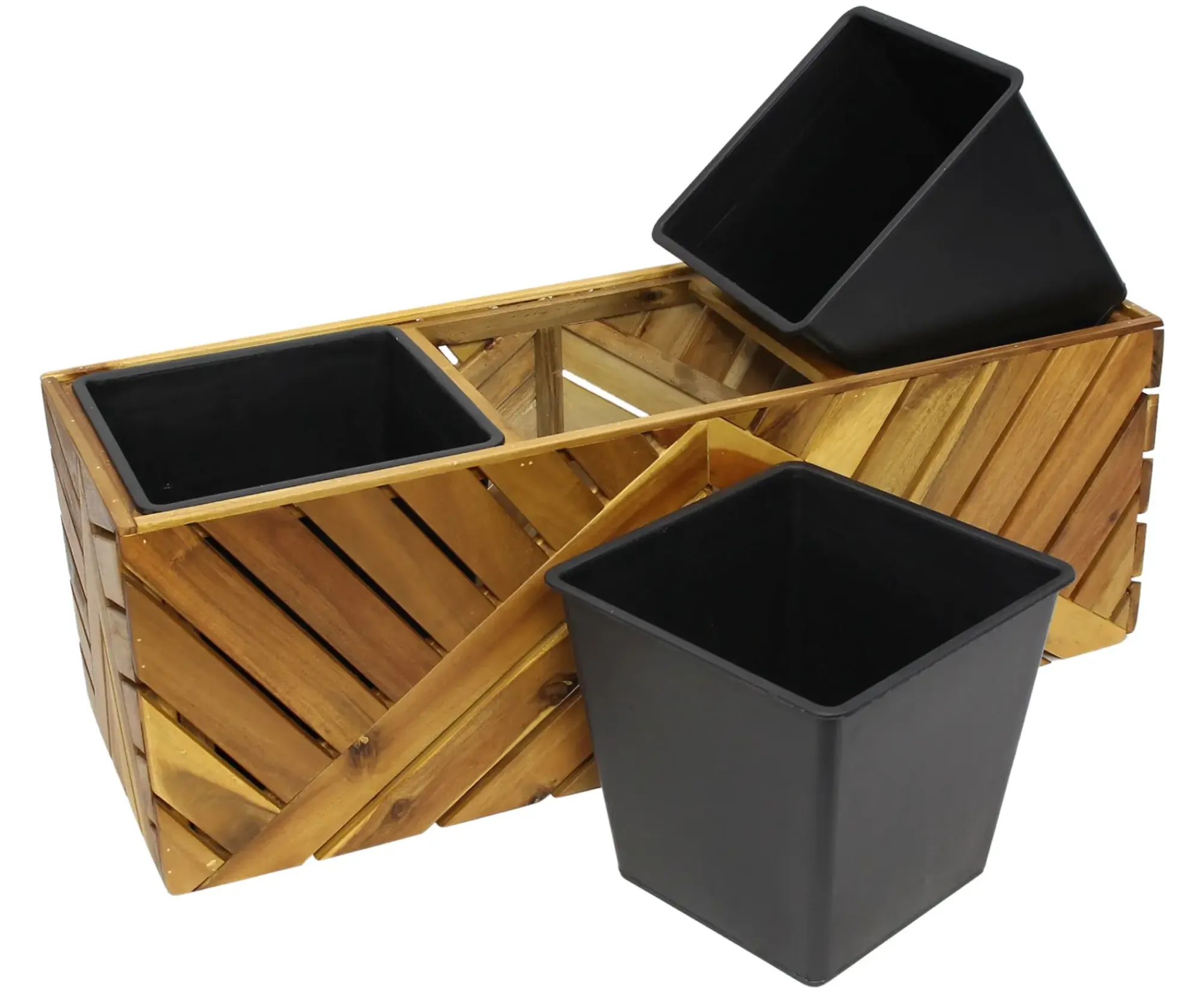 Pflanztöpfe|Frank Handels GmbH & Co. KG Pflanzkasten "Recycling Wood"