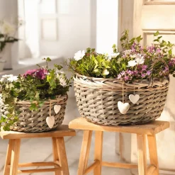 Pflanzkörbe|Grabschmuck|Frank Handels GmbH & Co. KG Pflanzkorb "Herzen", 2er Set