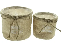 Weihnachtliche Pflanzer|Frank Handels GmbH & Co. KG Pflanzkorb "Merry Christmas", 2er Set
