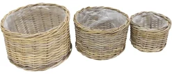 Pflanzkörbe|Weihnachtliche Pflanzer|Frank Handels GmbH & Co. KG Pflanzkorb "Rattan", 3er Set