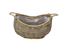 Pflanzkörbe|Weihnachtliche Gartendeko|Frank Handels GmbH & Co. KG Pflanzschiff "Rattan"