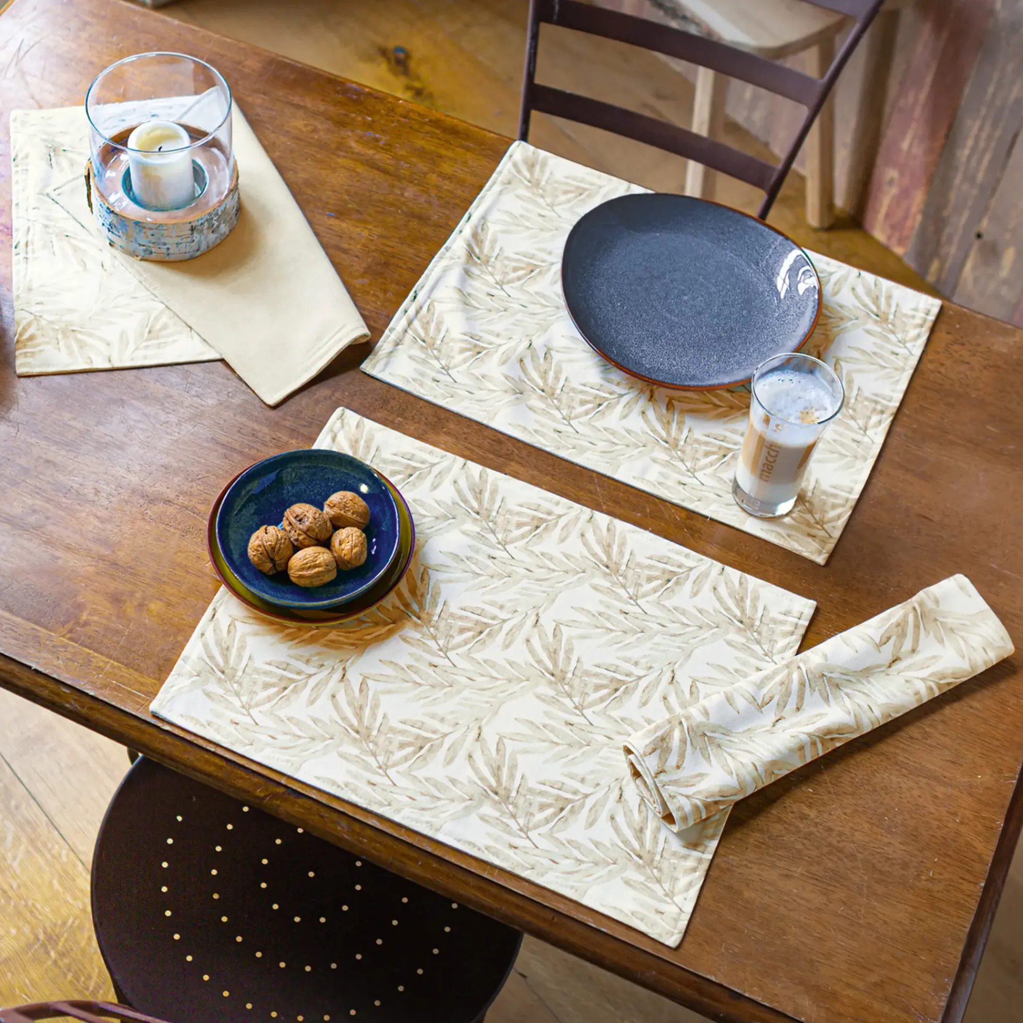 Tischsets|Herbstliche Tischwäsche|Frank Handels GmbH & Co. KG Platzmatte "Bamboo Leaves", 4er Set