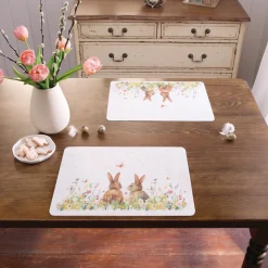 Esszimmer|Kissenhüllen|Frank Handels GmbH & Co. KG Platzmatte "Osterhasen", 2er Set