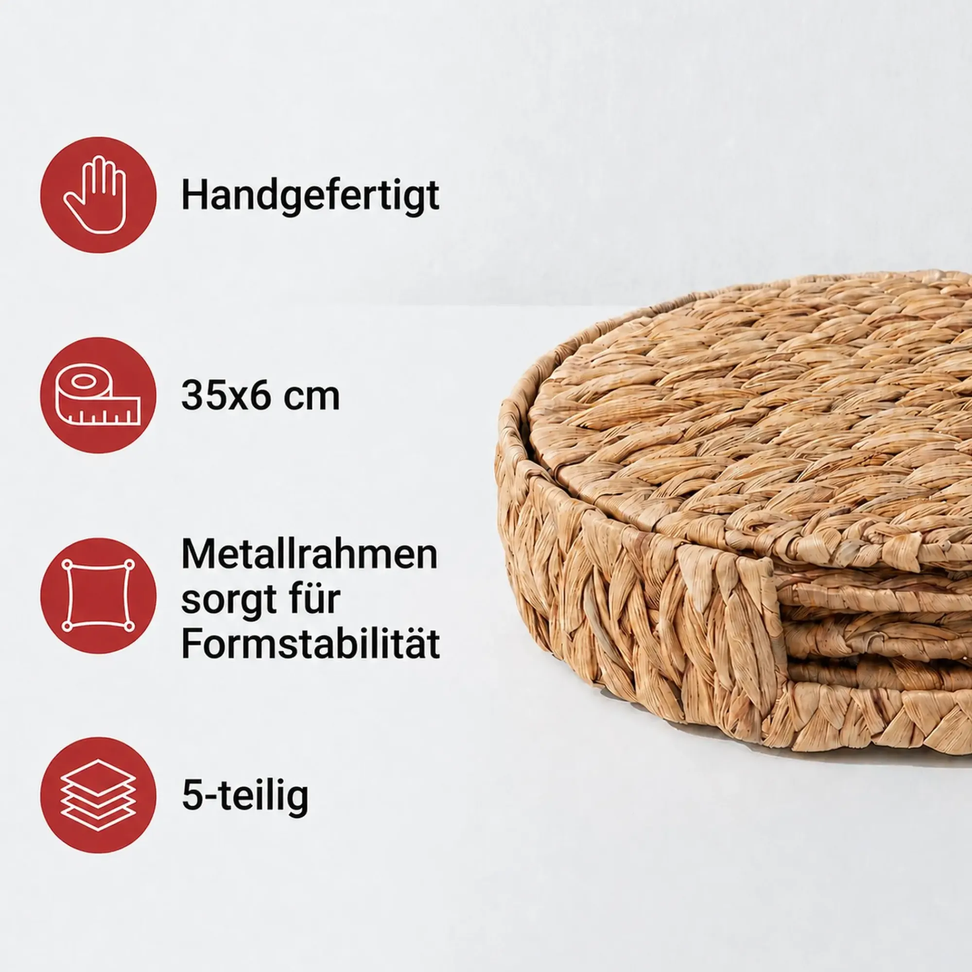 Tischsets|Esszimmer|Frank Handels GmbH & Co. KG Platzteller-Set "Wasserhyazinthe", 5tlg.