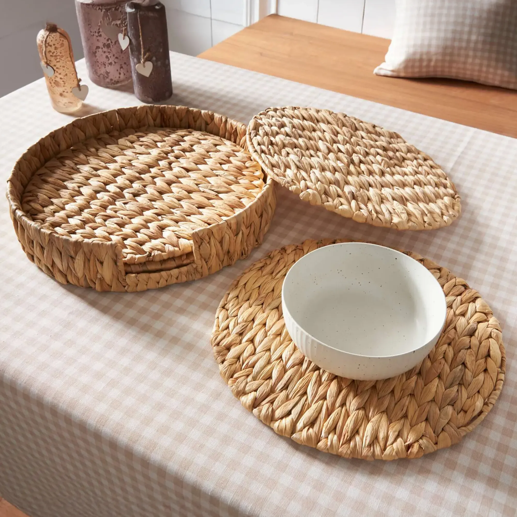 Tischsets|Esszimmer|Frank Handels GmbH & Co. KG Platzteller-Set "Wasserhyazinthe", 5tlg.