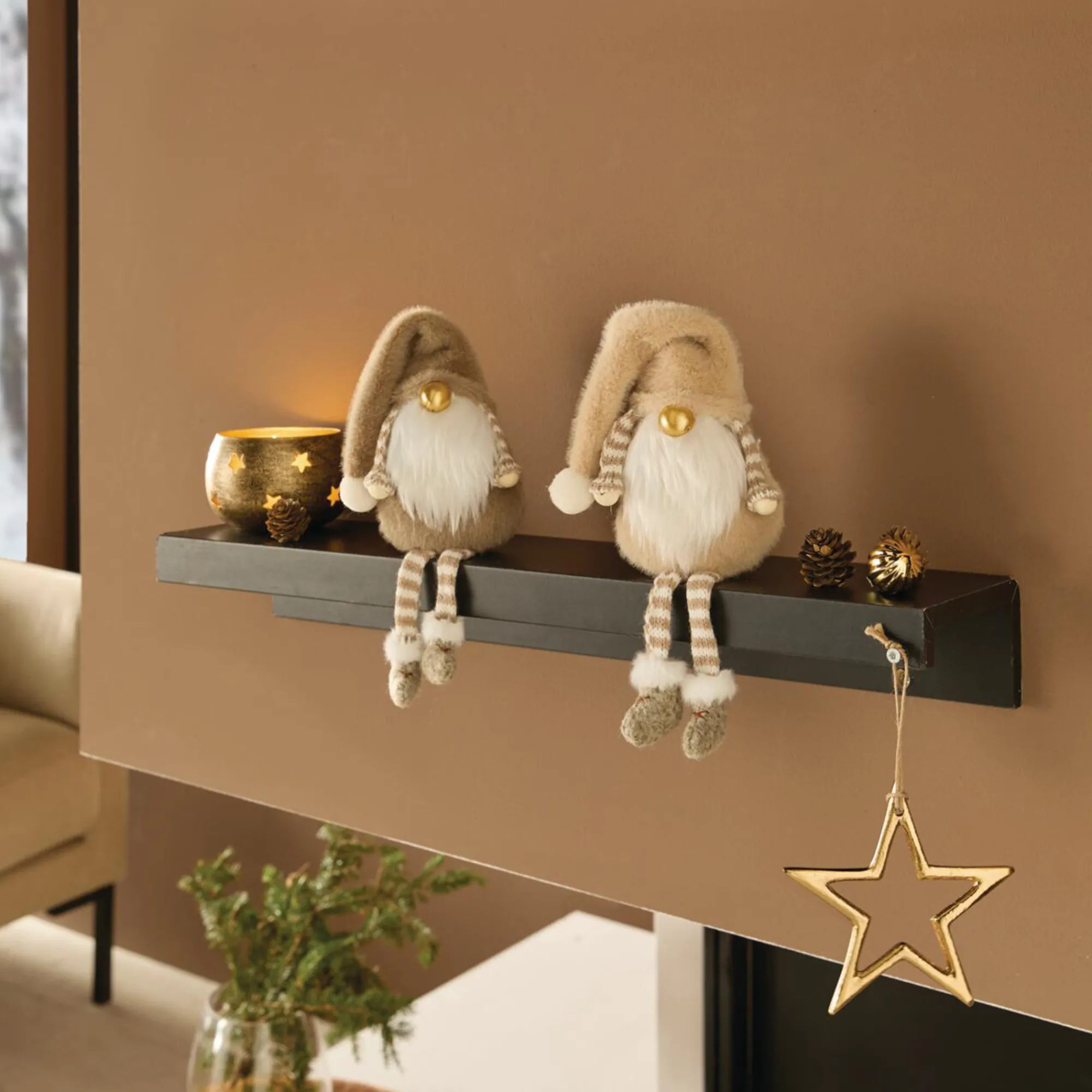 Weihnachtliche Dekofiguren|Frank Handels GmbH & Co. KG Plüschfigur "Wichtel", 2er Set
