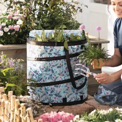 Gartendeko|Beetbegrenzung & Zäune|Frank Handels GmbH & Co. KG Pop-up-Laubsammler "Floral"
