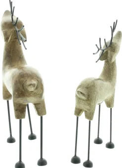 Weihnachtliche Dekofiguren|Frank Handels GmbH & Co. KG Rentier "Mangoholz", 2er Set