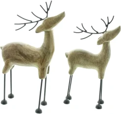 Weihnachtliche Dekofiguren|Frank Handels GmbH & Co. KG Rentier "Mangoholz", 2er Set
