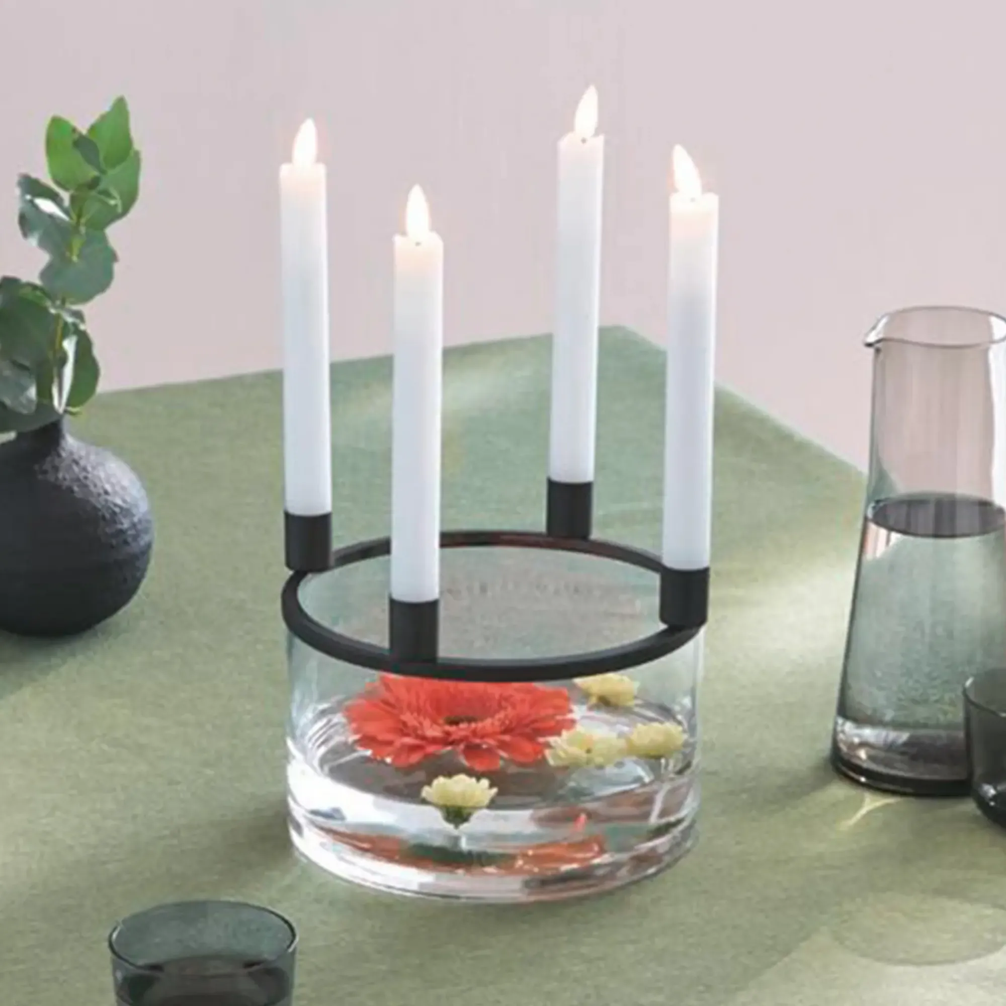 Herbstliche Dekoschalen|Weihnachtslichter|Frank Handels GmbH & Co. KG Schale "Clear" mit Stabkerzenhalter