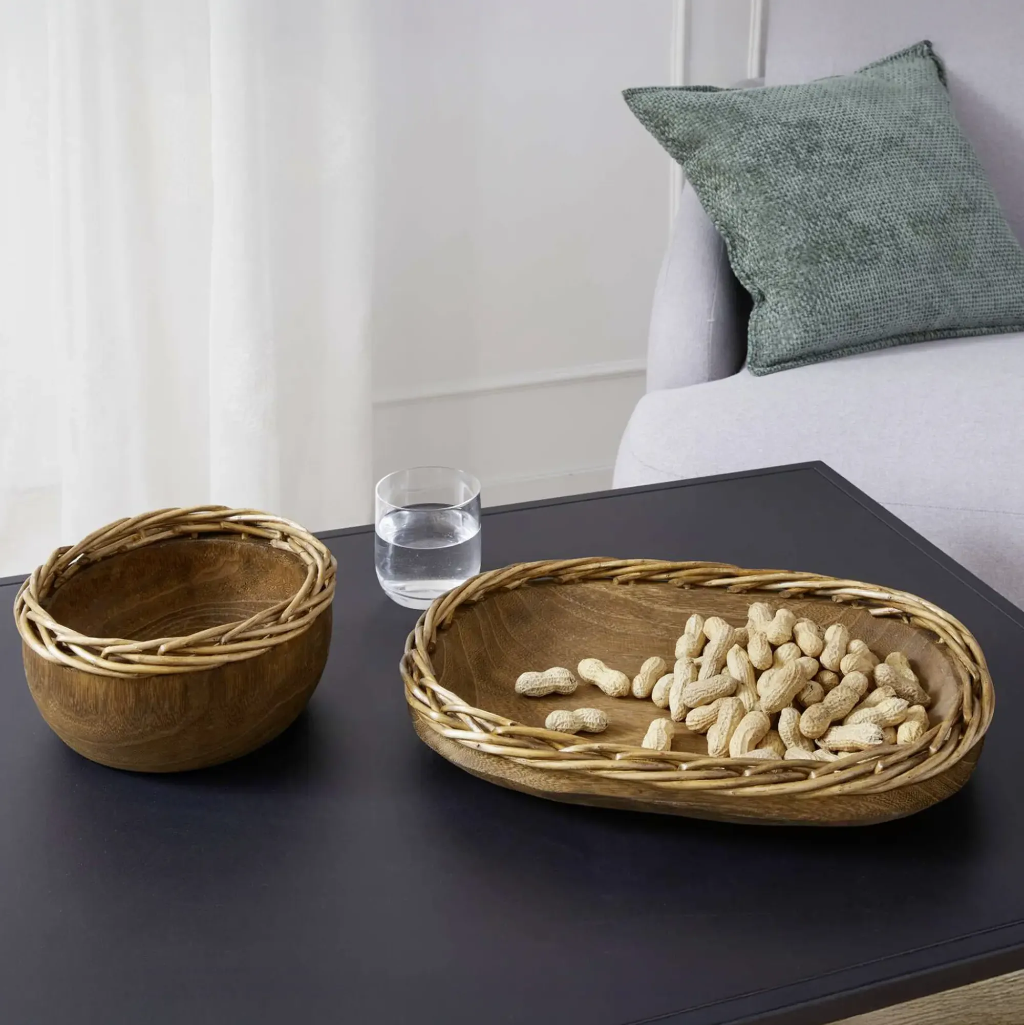Herbstliche Dekoschalen|Dekoschalen & -Etageren|Frank Handels GmbH & Co. KG Schale "Flechtrand", oval