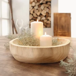 Herbstliche Dekoschalen|Dekoschalen & -Etageren|Frank Handels GmbH & Co. KG Schale "Wood"