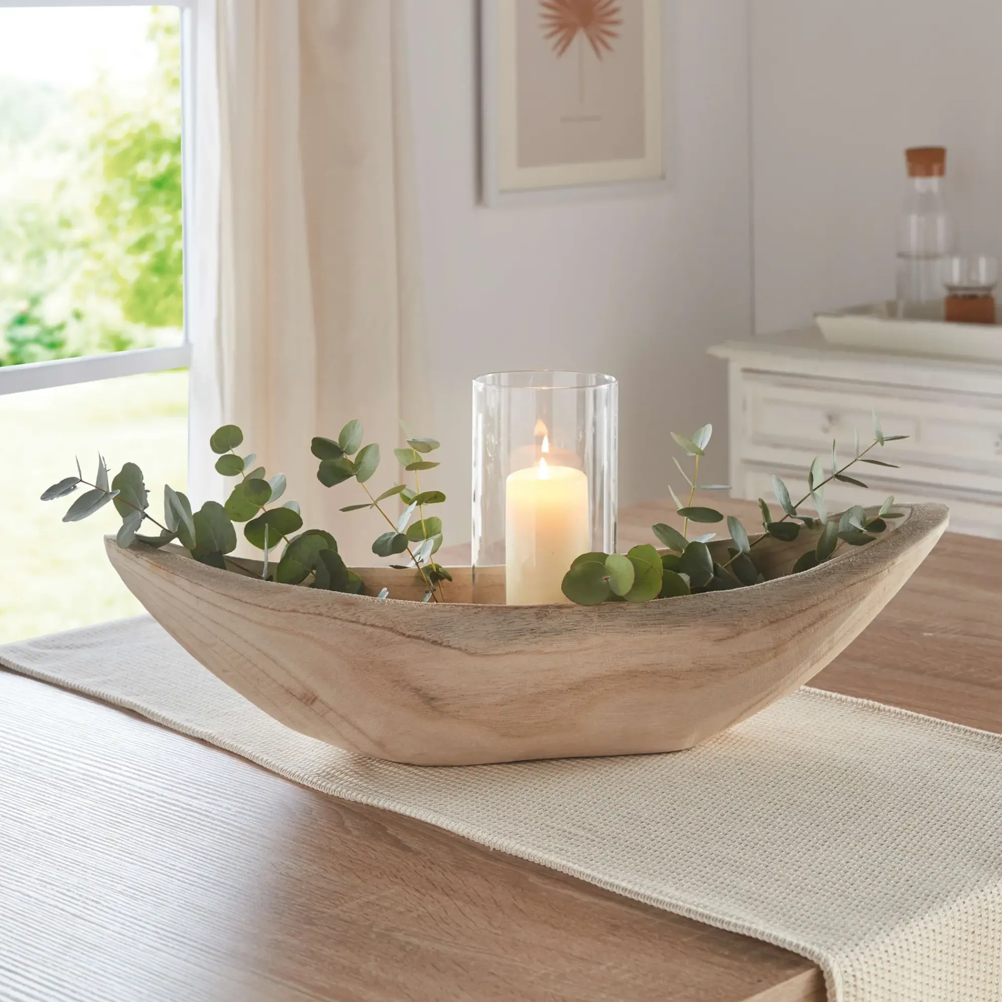 Herbstliche Dekoschalen|Dekoschalen & -Etageren|Frank Handels GmbH & Co. KG Schale "Wood", tief